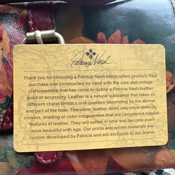 Patricia Nash Torri Small Floral Leather Crossbody Bag Clutch 7.5" x 5" x 2" - Picture 14 of 14